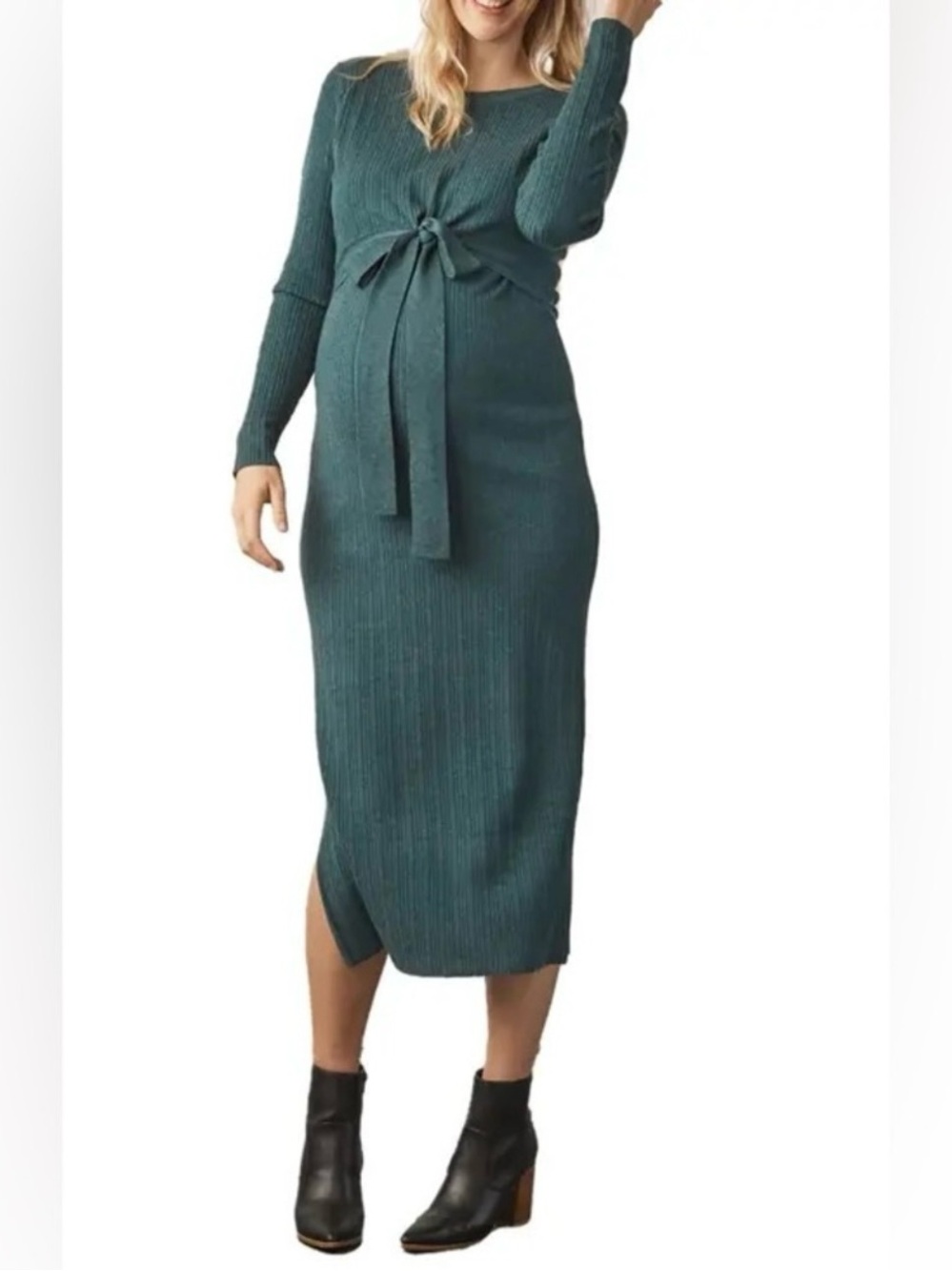 Angel Maternity Knit Midi Maternity/Nursing Dress Small